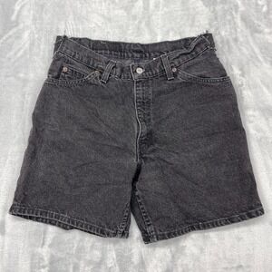 Vtg Levi's Bermuda Shorts Womens 11 Black Denim Relaxed Fit Dark Wash Outdoor